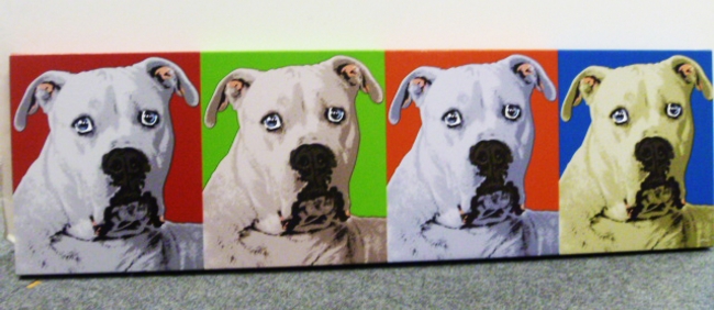 Personalized Pop Art Photo | Warhol style 4 panels horizontal 