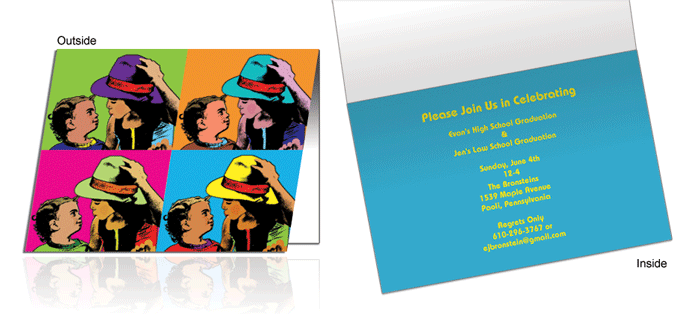 Personalized Pop Art Photo | Custom Invitations & Cards - Folded 