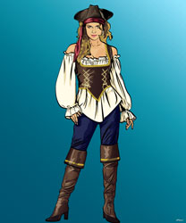 Pirate Woman - Plain background