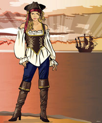 Pirate Woman - Dusk background