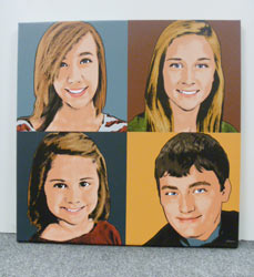 Warhol Style 4 Panels - Kids Portraits