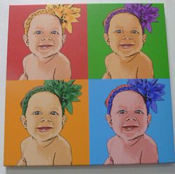 Warhol Style - 4 Panels Baby Portrait