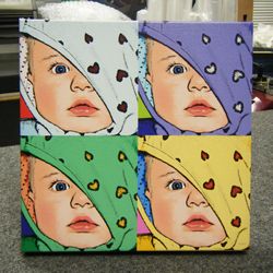 warholStyle 4 panels - Gallery wrap canvas