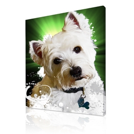 Airbrush portrait - Green background - Gallery wrap canvas