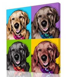 Warhol style 4 panels - dog portraits