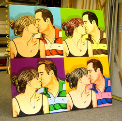 warholStyle 4 panels- Couple - Gallery wrap canvas