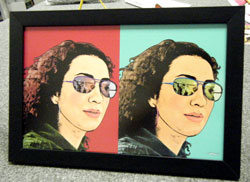 warholStyle 2 panels - 1 face - Canvas - Blk Frame