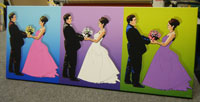 warholStyle 3 panels - couple - Canvas- Gallery Wrap