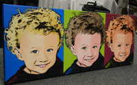 warholStyle 3 panels - Canvas- Gallery Wrap