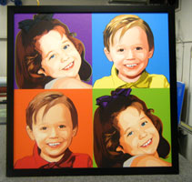 descriptive 4 panel  -2 faces- Gallery wrap canvas