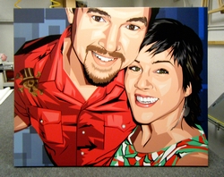 geometric couple portrait - Gallery wrap canvas