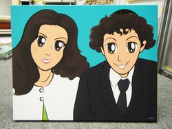mangaStyle couple - Gallery wrap canvas