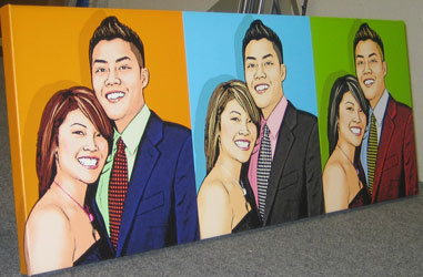 warholStyle 3 panels - Couple - Gallery wrap canvas