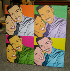 warholStyle 4 panels - couple - Gallery wrap canvas
