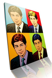 warholStyle 4 panels - 1 face - Gallery wrap canvas 1.5