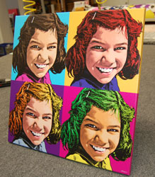 warholStyle 4 panels - 1 face - Gallery wrap canvas 3/4