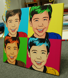 warholStyle 4 panels - 1 face - Gallery wrap canvas