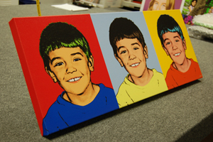 warholStyle 3 panels - 1 face - Gallery wrap canvas 1.5