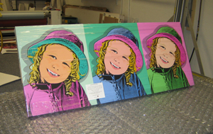 warholStyle 3 panels - 1 face - Gallery wrap canvas