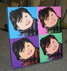 warholStyle 4 panels - 1 face - Gallery wrap canvas