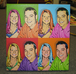 warholStyle 4 panels - Couple - Gallery wrap canvas