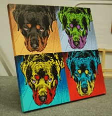 warholStyle 4 panels - 1 face - Gallery wrap canvas 1.5