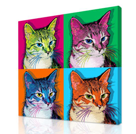 Custom Warhol style cat portraits