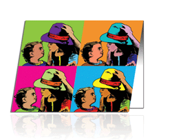 popStuff - Cards (Folded) - warholstyle 4 panels, Couple photo