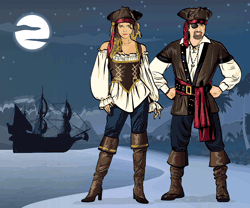 Couples Pirates - Moonlight blue